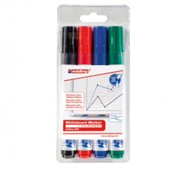 Marcatore per lavagne bianche 660 - punta conica - da 1,5 a 3 mm - Edding - astuccio 4 pezzi