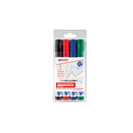 Marcatore per lavagne bianche 660 - punta conica - da 1,5 a 3 mm - Edding - astuccio 4 pezzi