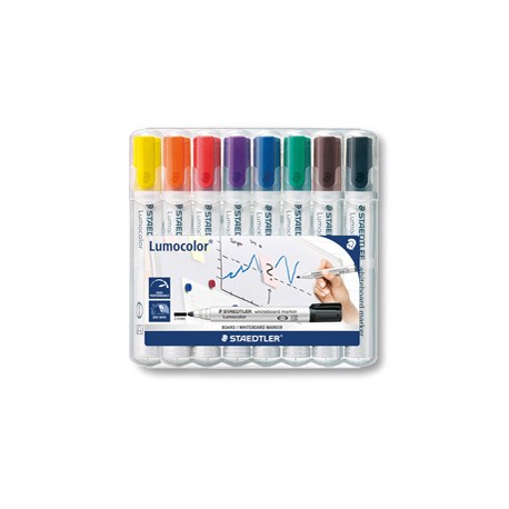 Marcatore cancellabile Lumocolor whiteboard 351 - tratto 2,0 mm - Staedtler - astuccio 8 pezzi