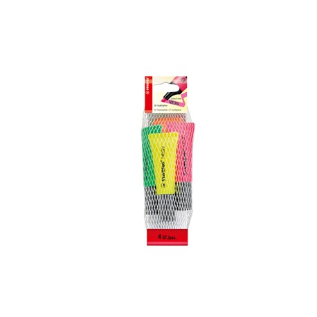 Evidenziatore stabilo Neon - punta a scalpello - tratto 2,00 - 5,00 mm - Stabilo - astuccio 4 pezzi