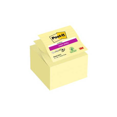 Ricarica foglietti Post it® Super Sticky - R440-SSCY - a righe - 101 x 101 mm - giallo Canary™ - 90 fogli - Post it®