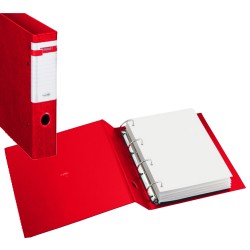 Raccoglitore Stelvio F - 4 anelli a D 25 mm - dorso 3,5 cm - 22x30 cm - rosso - Sei Rota