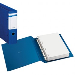 Raccoglitore Stelvio F - 4 anelli a Q 65 mm - dorso 9 cm - 22x30 cm - blu - Sei Rota