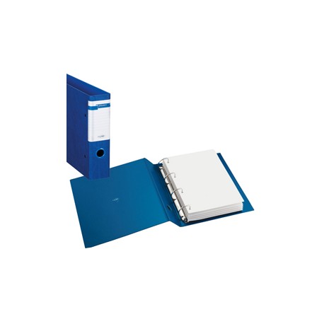 Raccoglitore Stelvio F - 4 anelli a Q 65 mm - dorso 9 cm - 22x30 cm - blu - Sei Rota