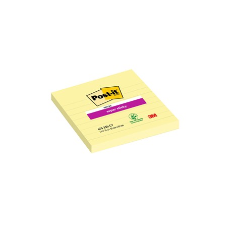 Blocco foglietti Super Sticky - 675-SS3CY-EU - a righe - 101 x 101 mm - giallo Canary™ - 70 fogli - Post-it®