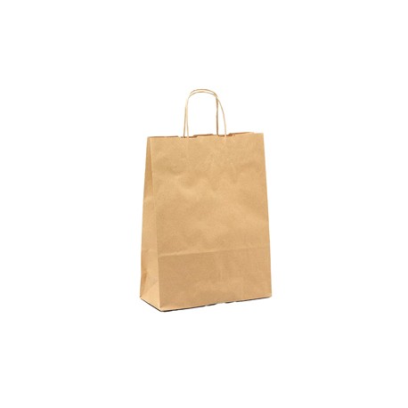 Shopper - maniglie cordino - 18 x 8 x 24 cm - carta biokraft - avana - Mainetti Bags - conf. 25 pezzi