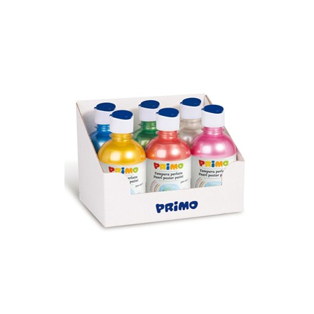 Tempera brillante perlata - 300ml - colori perlati assortiti - Primo - box 6 colori