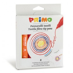 Pennarelli per tessuto - colori assortiti - Primo - astuccio 8 pezzi