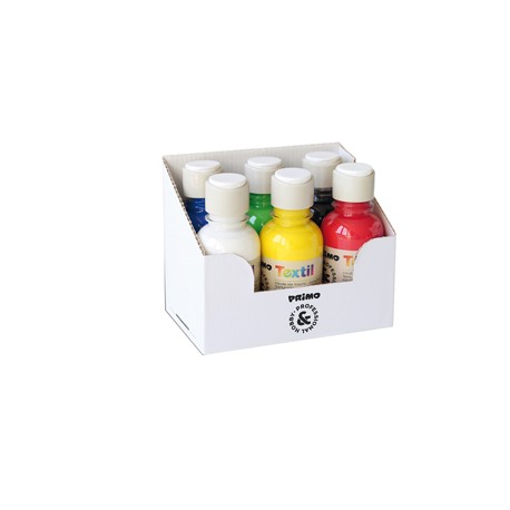 Colori per tessuti - 125 ml - colori assortiti - Primo - box 6 pezzi