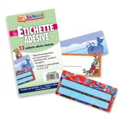 Etichetta adesiva segnanome - 6,3 x 8 cm - fantasie assortite - Colorosa - conf. 12 pezzi