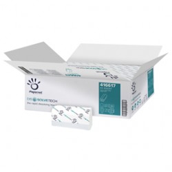 Asciugamani piegati a Z Dissolve Tech - 2 veli - 20 gr - goffratura a onda - 20,3 x 24 cm - bianco - Papernet - conf. 20