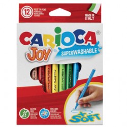 Pennarelli Joy - punta 2,6mm - colori assortiti - lavabili - Carioca - scatola 12 pezzi