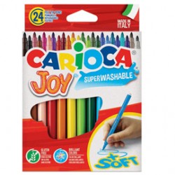 Pennarelli Joy - punta 2,6mm - colori assortiti - lavabili - Carioca - scatola 24 pezzi