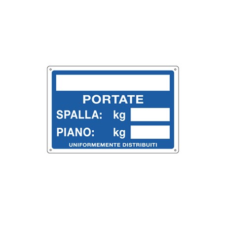 Cartello segnalatore - 30x20 cm - PORTATE: SPALLA/PIANO - alluminio - Cartelli Segnalatori