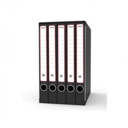 Gruppo registratori Sestetto - 23 x 33 cm - con 6 cartelle ad anelli - dorso 23 cm - grigio - Rexel