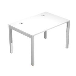 Scrivania singola Agorà - 120 x 80 x 74,6 cm - Bianco/grigio alluminio