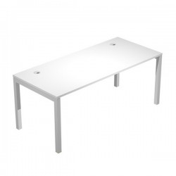 Scrivania singola Agorà - 160 x 80 x 74,6 cm - Bianco/grigio alluminio