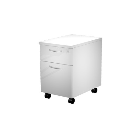 Cassettiera Agorà - 1 cassetto + 1 classificatore - con ruote - 44 x 60 x 60 cm - bianco