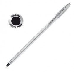 Scatola 20 penna sfera CRISTAL® SHINE SILVER medio 1,0mm nero BIC®