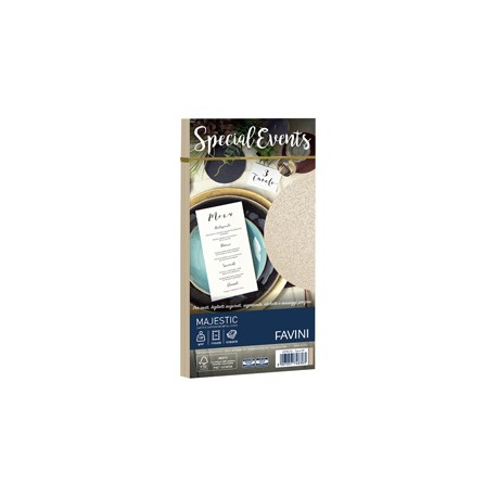 Busta Special Events metal - 110 x 220 mm - 120 gr - sabbia - Favini - conf. 10 buste