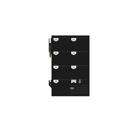 Lavagna da parete Weekplanner - 30 x 45 cm - nero - Securit