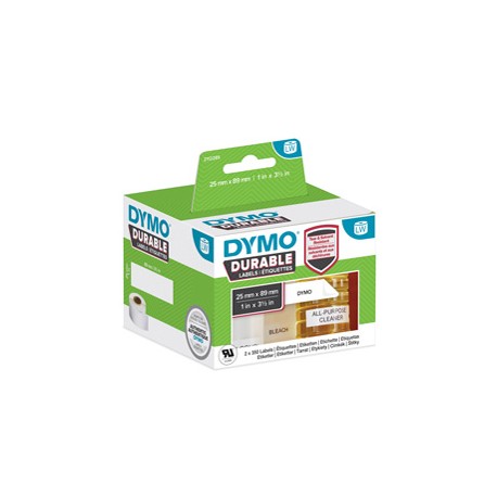 Rotolo 350 etichette LW Durable 1933081 - 25 x 89 mm - PP - bianco - Dymo - conf. 2 rotoli