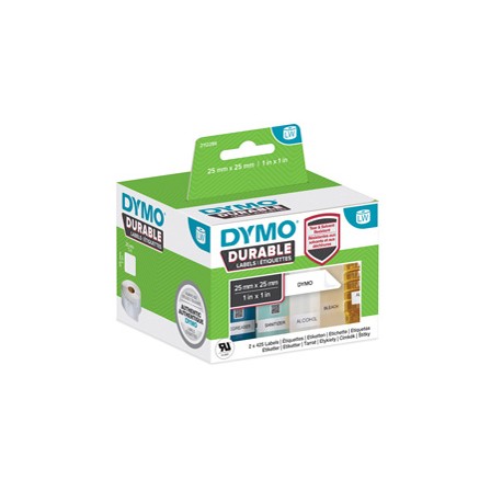 Rotolo 850 etichette LW Durable 1933083 - 25 x 25 mm - PP - bianco - Dymo - conf. 2 rotoli