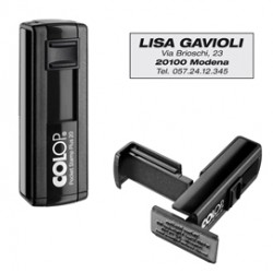 Timbro Pocket Stamp Plus 20 - 14 x 38 mm - 4 righe - autoinchiostrante - nero - Colop