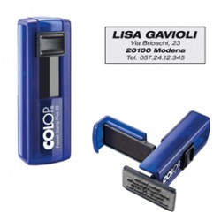 Timbro Pocket Stamp Plus 20 - 14 x 38 mm - 4 righe - autoinchiostrante - blu indaco - Colop