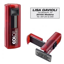 Timbro Pocket Stamp Plus 20 14x38mm 4righe autoinchiostrante rosso COLOP