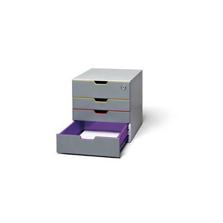 Cassettiera Varicolor Safe - 28 x 29,2 x 35,6 cm - 4 cassetti - con serratura - Durable