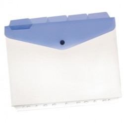 Buste a foratura universale con bottone e separatori - A4 - trasparente - Beautone - conf. 5 pezzi