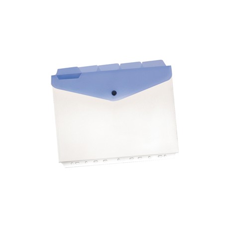 Buste a foratura universale con bottone e separatori - A4 - trasparente - Beautone - conf. 5 pezzi