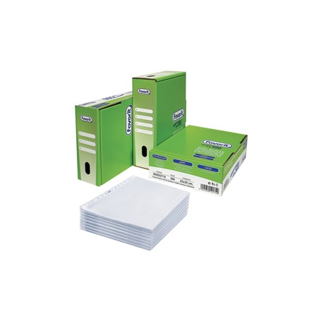 Buste forate La 500 - Linear - liscio - 22 x 30 cm - trasparente - Favorit - conf. 500 pezzi