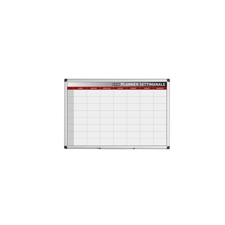 Planner magnetico settimanale - 90 x 60 cm - silver - Bi-Office