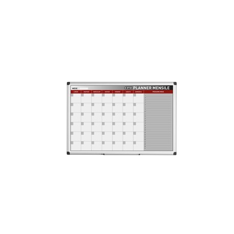 Planner magnetico mensile - 90 x 60 cm - silver - Bi-Office