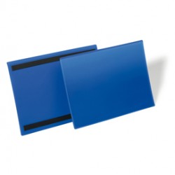 Buste identificative magnetiche - A4 orizzontale - blu - Durable - conf. 50 pezzi