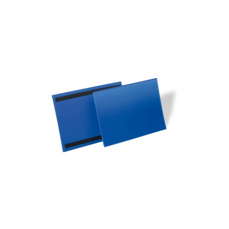 Buste identificative magnetiche - A4 orizzontale - blu - Durable - conf. 50 pezzi