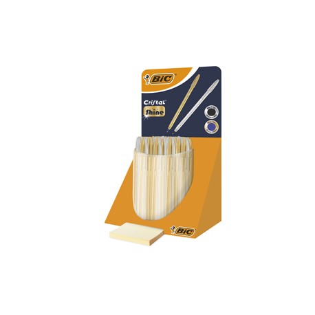 Penna Cristal Shine - fusto oro/argento - Bic - expo 40 pezzi