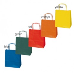 Shopper Twisted - maniglie cordino - 22 x 10 x 29 cm - carta biokraft -  colori assortiti autunno/inverno - Mainetti Bag
