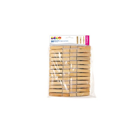 Molletta in legno - 72 x 10 mm - DECO - busta 50 pezzi