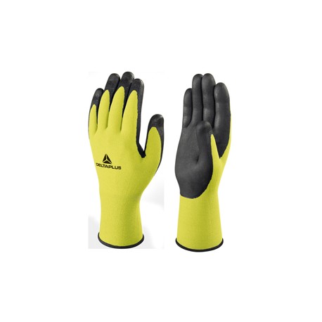 Guanti di precisione Apollonit VV734 - poliammide - palmo in schiuma di nitrile - taglia 10 - giallo fluo/nero - Deltapl