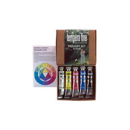 Tempera fine Primary Set - 20 ml - colori primari (nero, bianco inclusi) - Maimeri - set 5 pezzi