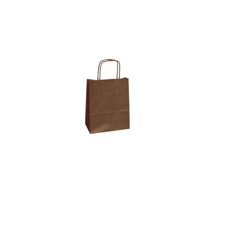 Shopper Twisted - maniglie cordino - 18  x 8 x 24 cm - carta kraft - marrone - Mainetti Bags - conf. 25 pezzi