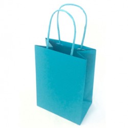 Shopper Twisted - maniglie cordino - 22  x 10 x 29 cm - carta kraft - turchese - Mainetti Bags - conf. 25 pezzi