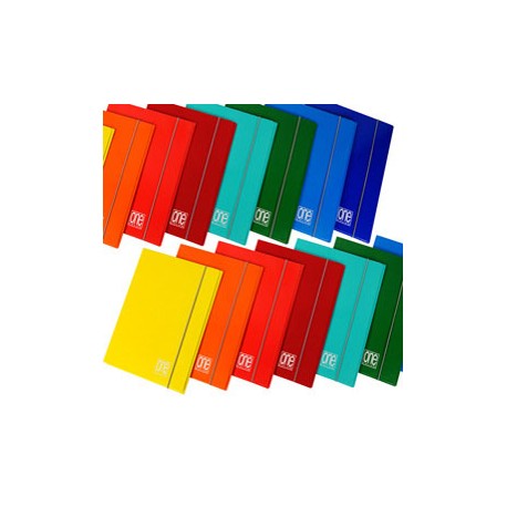 Cartella 3 lembi con elastico One Color - A4 - dorso 1 cm - colori brillanti - Blasetti