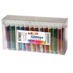 Glitter 50 flaconi grana fine 12ml colori assortiti Cwr