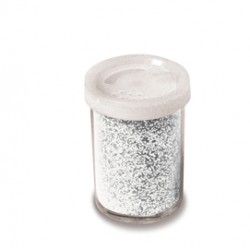 Glitter flacone grana fine - 25 ml - argento - Deco