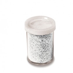 Glitter flacone grana fine 25ml argento Cwr