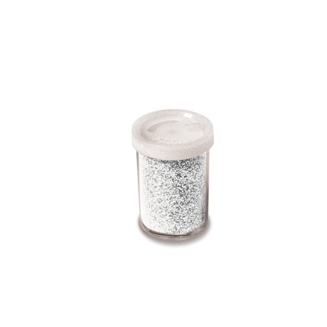 Glitter flacone grana fine - 25 ml - argento - Deco